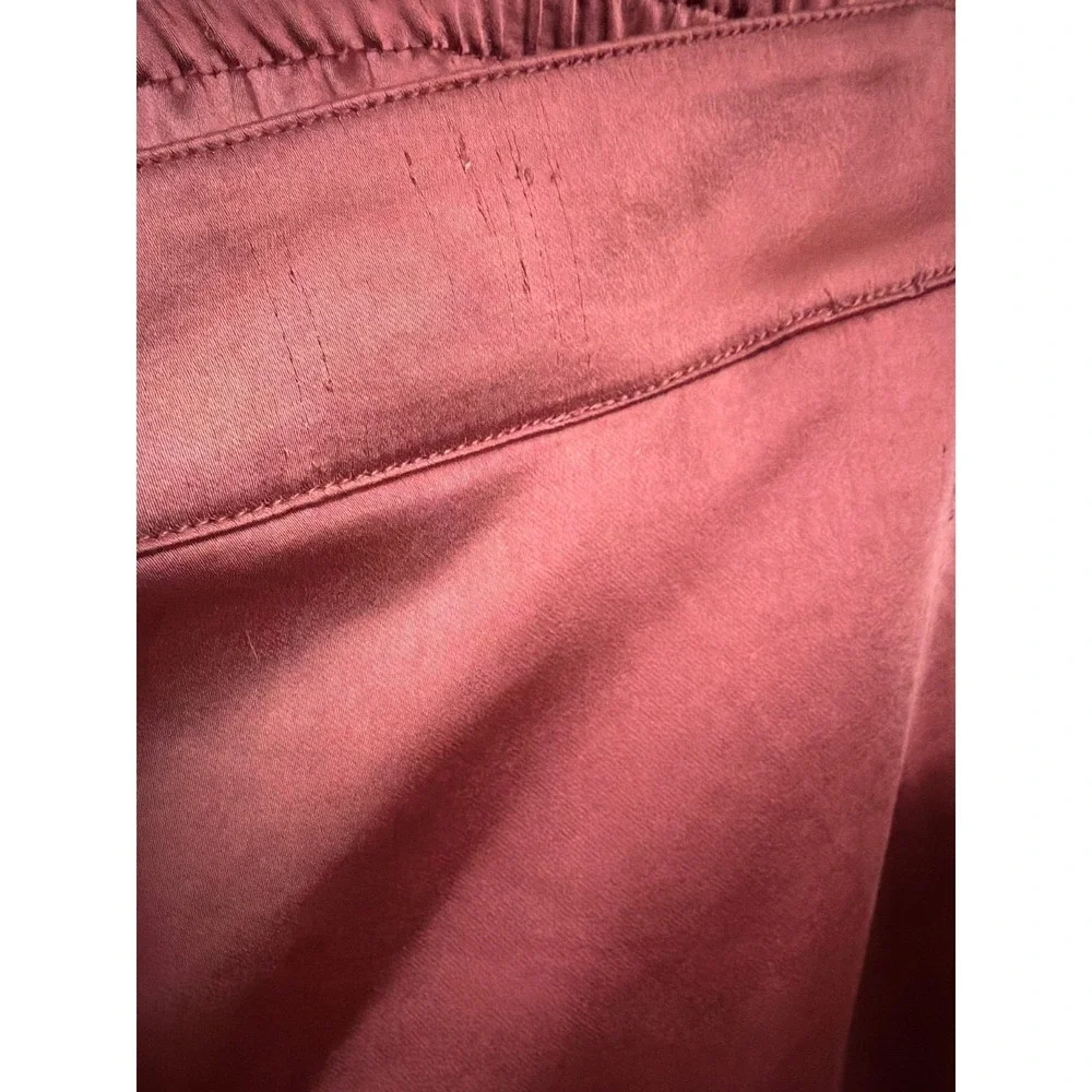 NWT Michael Michael Kors Dusty Rose‎ Satin Wide Leg Cargo Pants Women's L Large